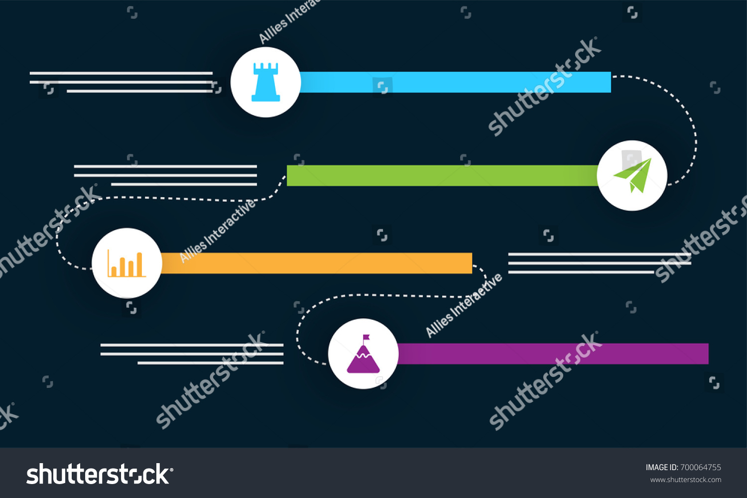 Vektor Stok Colorful Roadmap Timeline Infographics Layout 4 Tanpa Royalti 700064755 Shutterstock 8986