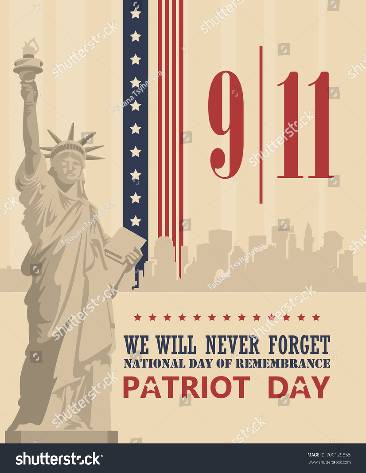 Patriot Day Vector Poster September 11 Stock Vector (Royalty Free ...