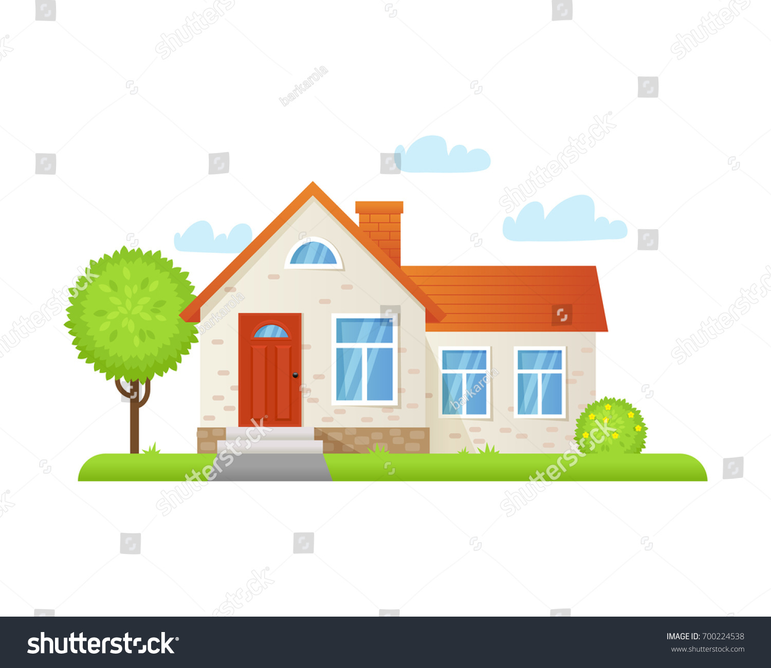 Vector Illustration Country House Flat Style Stock Vector (Royalty Free ...