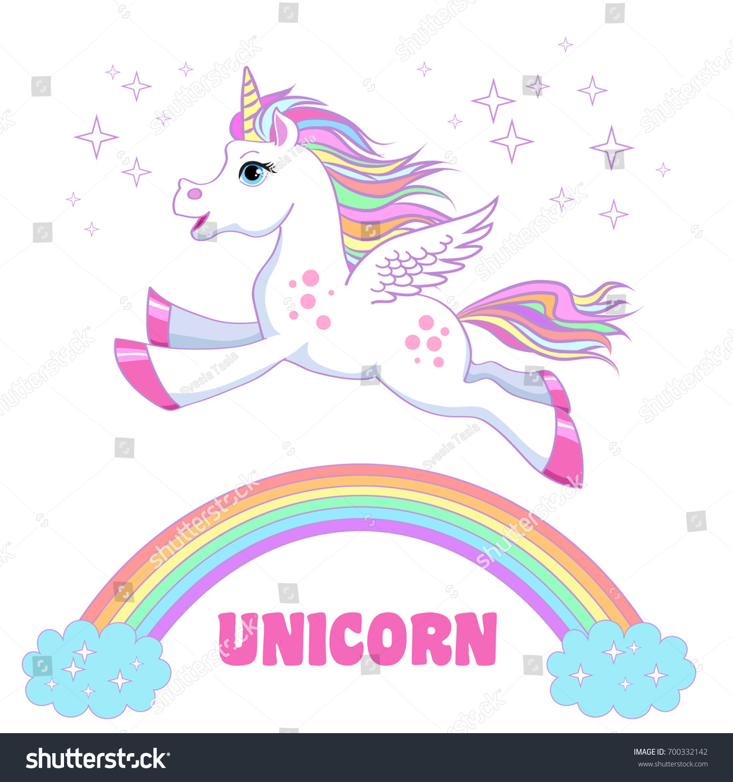 Unicorn Vector Illustration Magic Fantasy Horse Stock Vector (Royalty ...