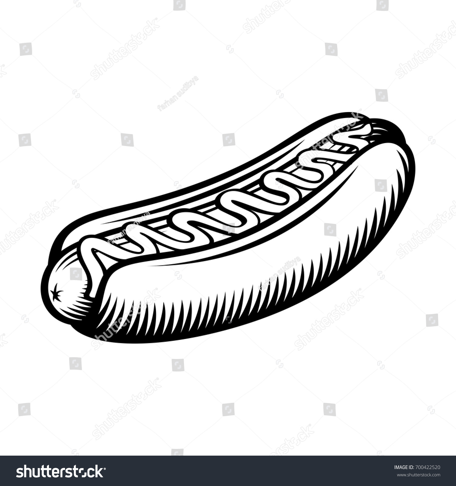 Vintage Hot Dog Drawing Hand Drawn Stock Vector (Royalty Free ...