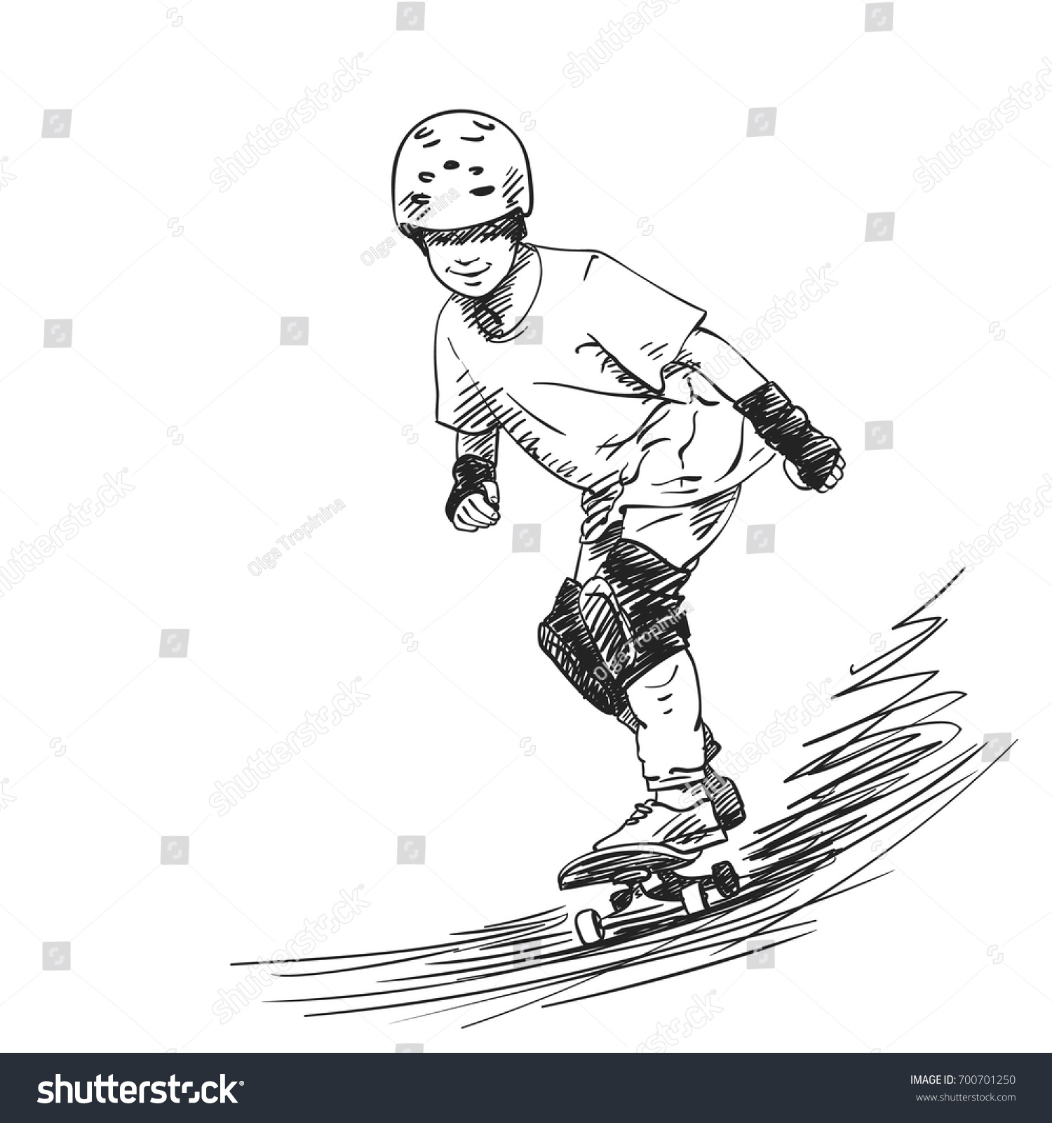 Скейтборд Рисованные акварель