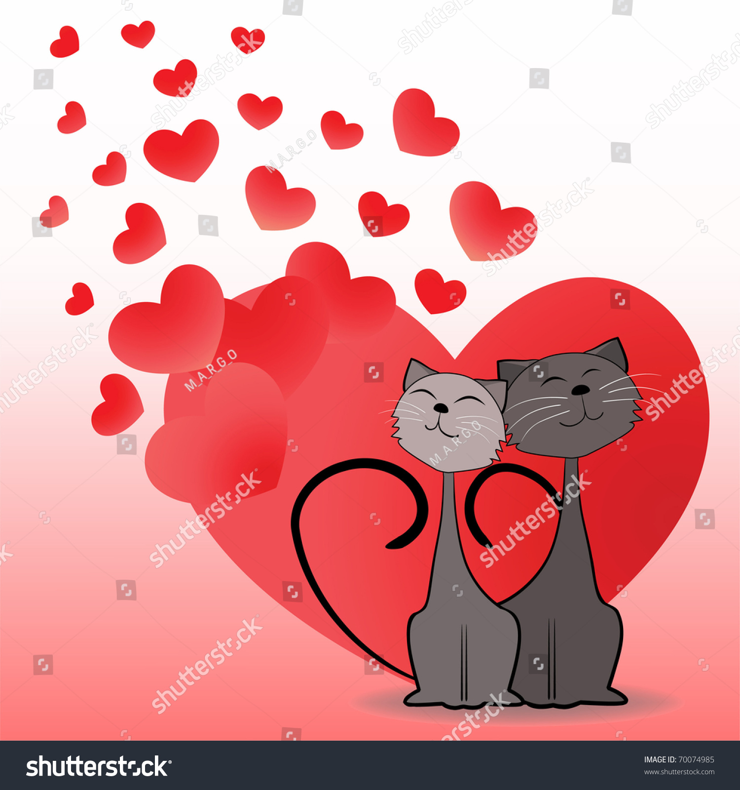 Влюбленный кот с сердцем