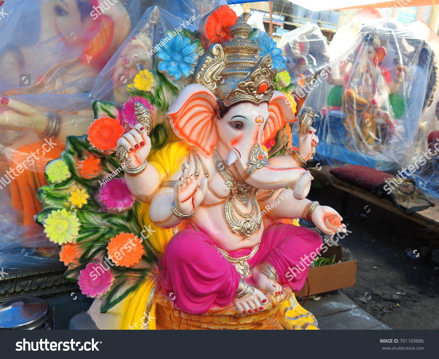 Happy Ganesh Chathurthi Indian Hindu God Stock Photo 701169886 ...