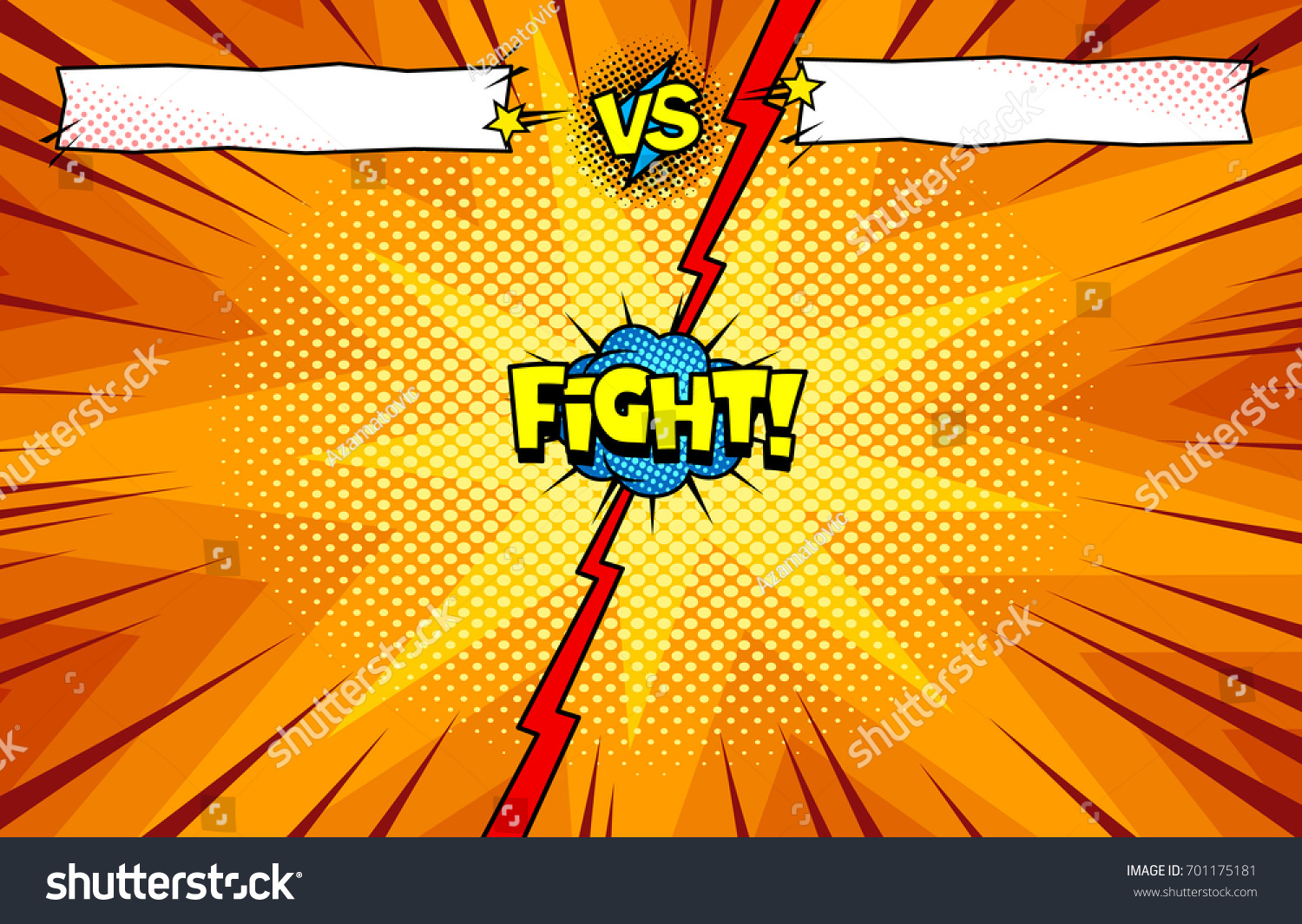 Comic Book Versus Background Two Heroes Stock Vector Royalty Free