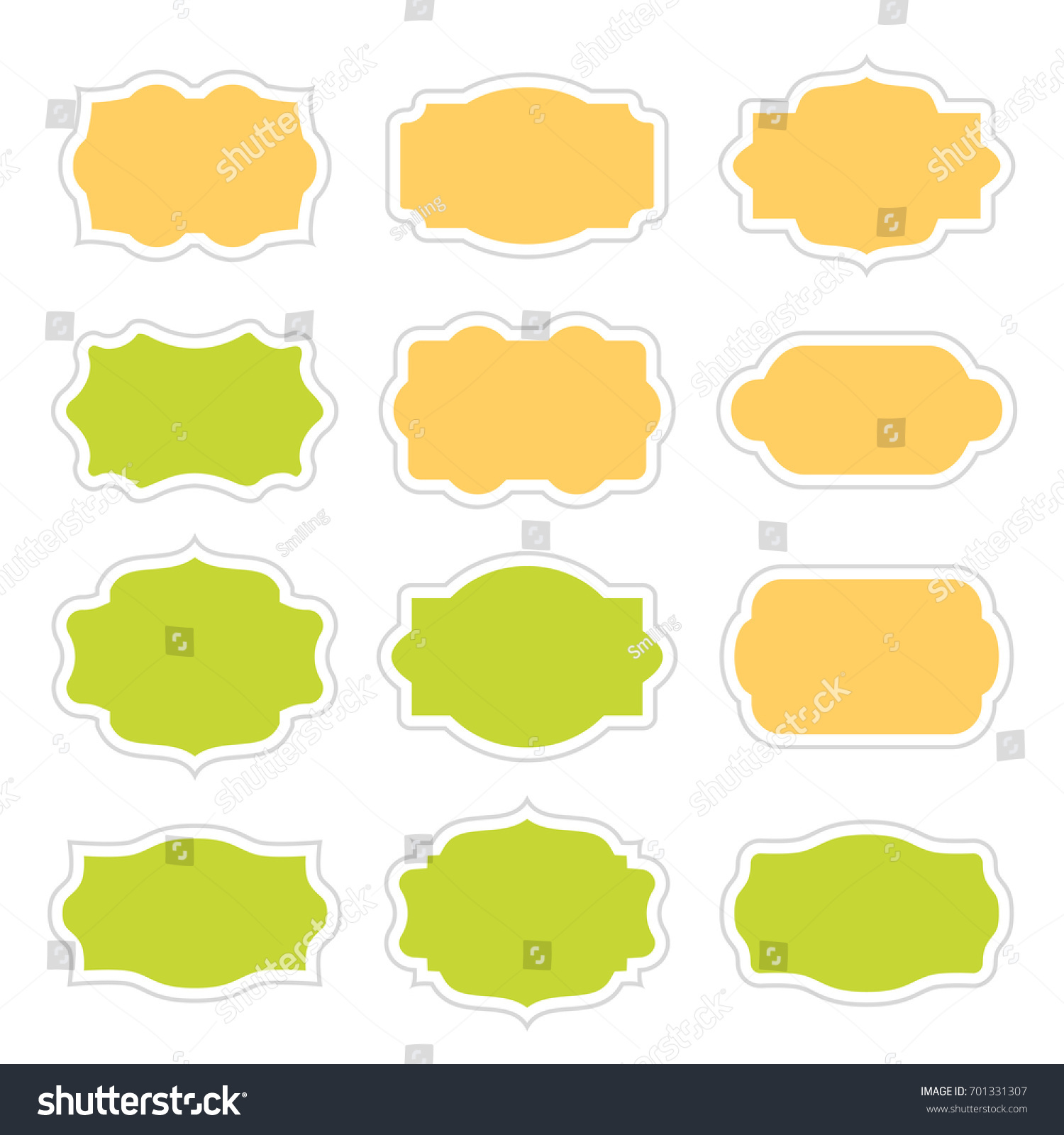 Set Vintage Stickers Border Frame Messages Stock Illustration 701331307 ...