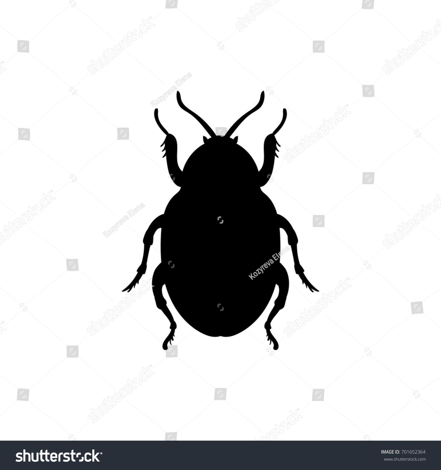 Beetle Insect Black Silhouette Animal Vector Stock Vector (Royalty Free ...