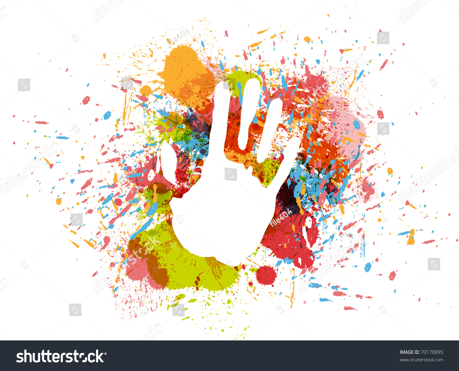 Prints Hand On Ink Colorful Splash Stock Vector (Royalty Free) 70170895 ...