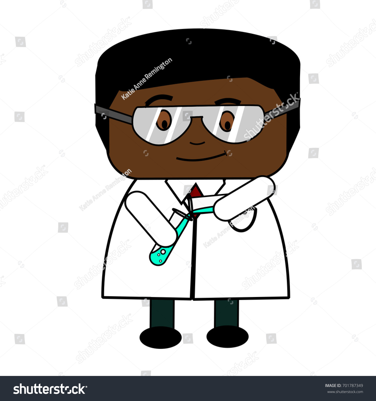 Cartoon Male Scientist White Lab Coat Stock Vector (Royalty Free) 701787349...
