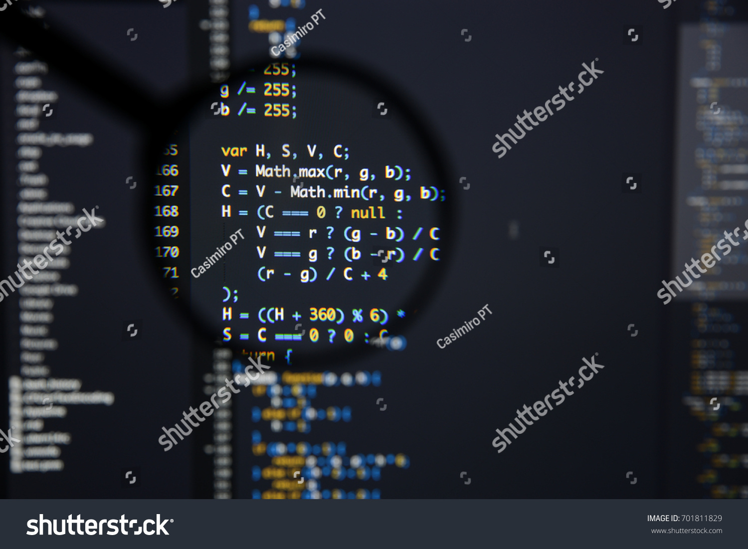 Real Java Script Code Developing Screen Stock Photo 701811829 ...