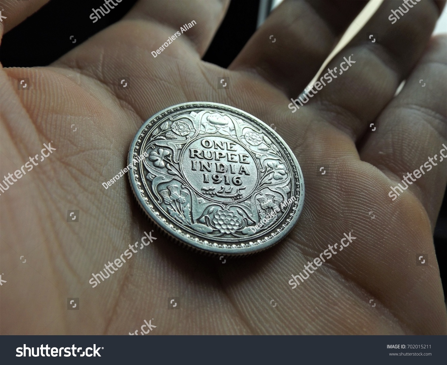 Silver Indian Rupee 1916 This Coin Stock Photo 702015211 | Shutterstock