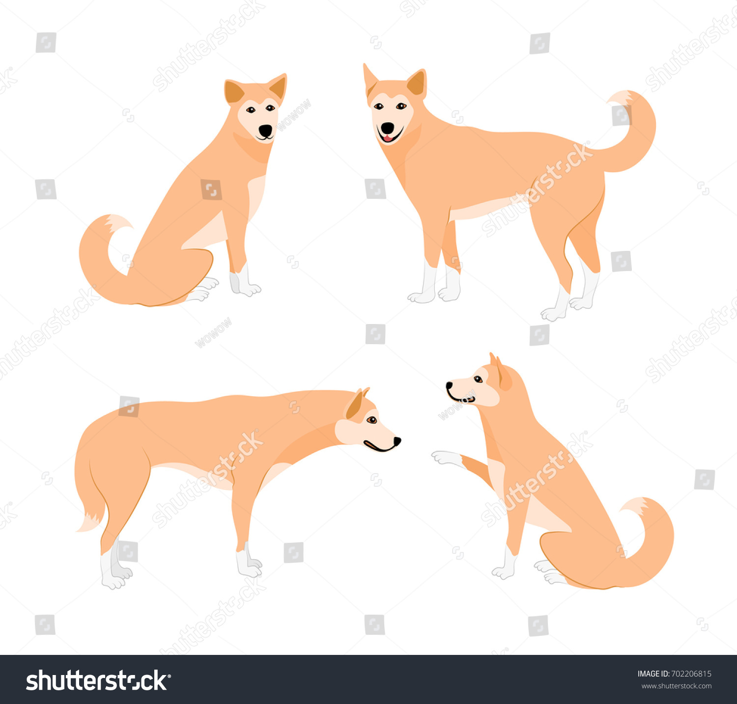 Set Cute Dogs Vector Illustration Isolated Stock Vector (Royalty Free ...