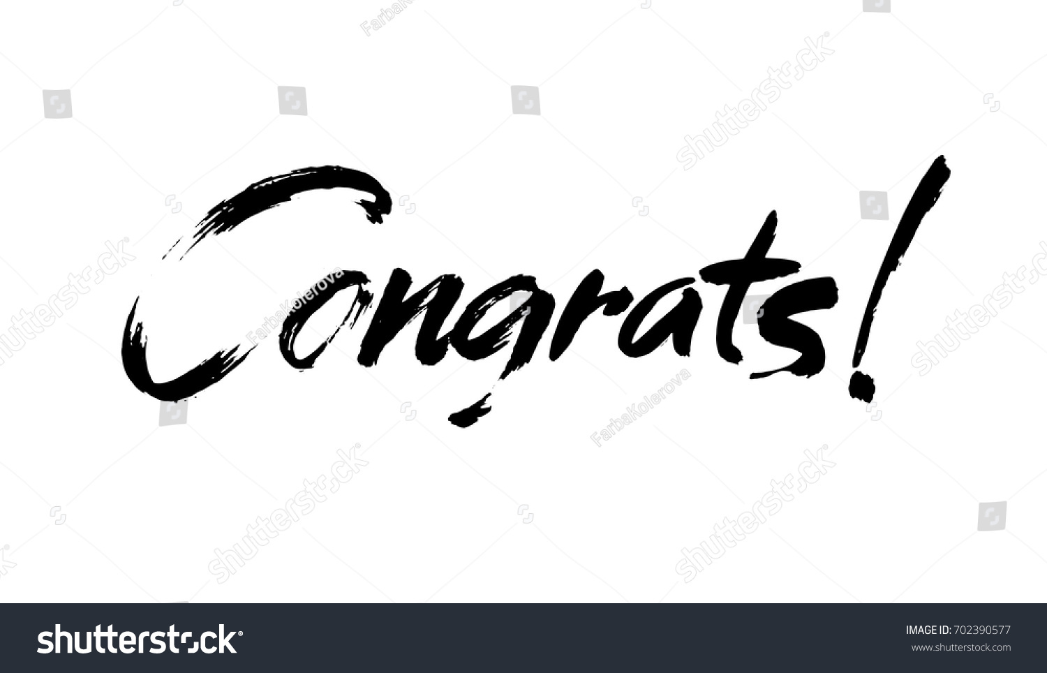 Congrats Hand Written Lettering Congratulations Card Stock Vector ...