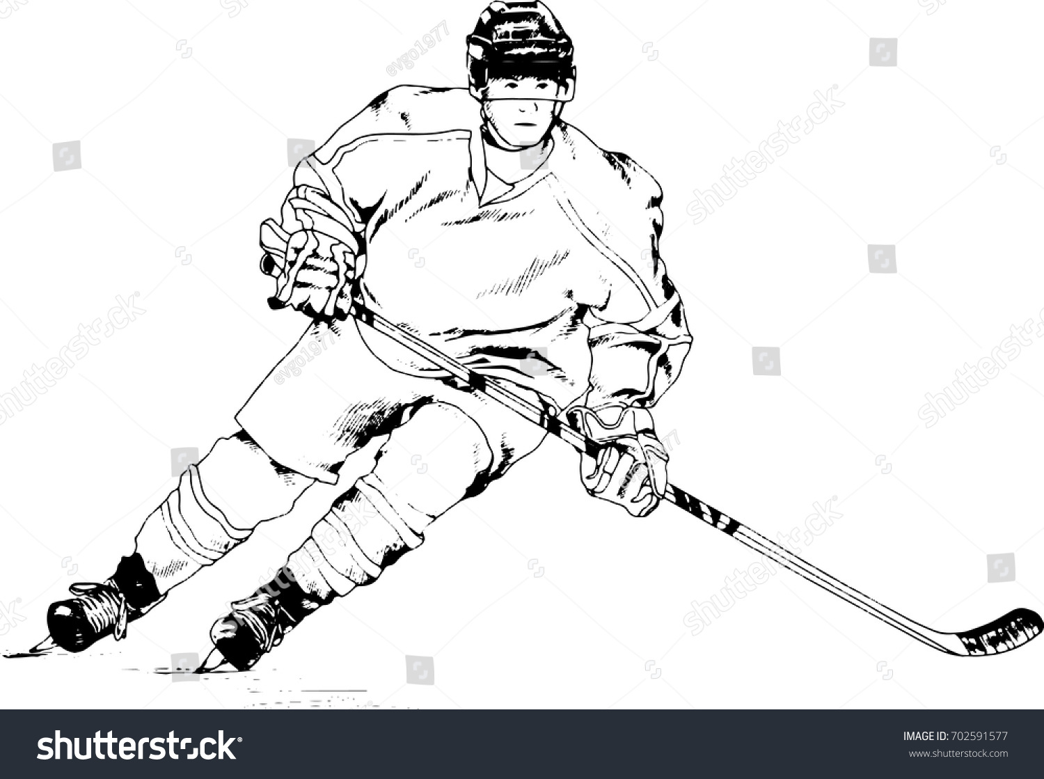 Хоккей эскизы черно белые