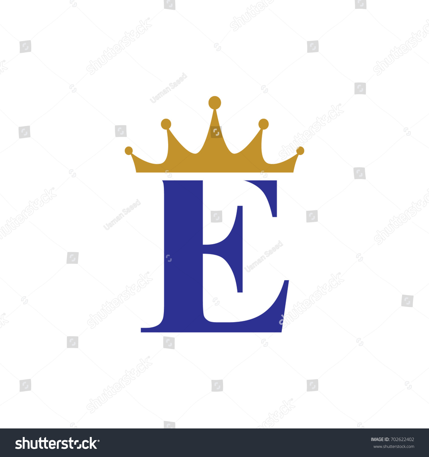 Alphabet Letter E Logo Golden Crown Stock Vector (Royalty Free ...