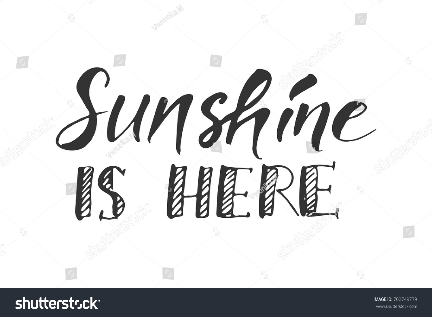 Sunshine Hand Lettering Quotes You Sunshine Stock Vector Royalty Free