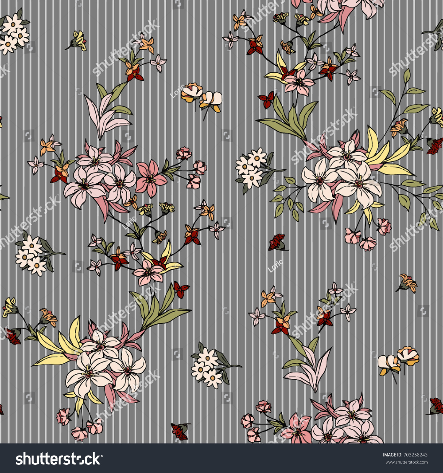 Motif Floral Harmonieux Image Vectorielle : Image Vectorielle De Stock ...