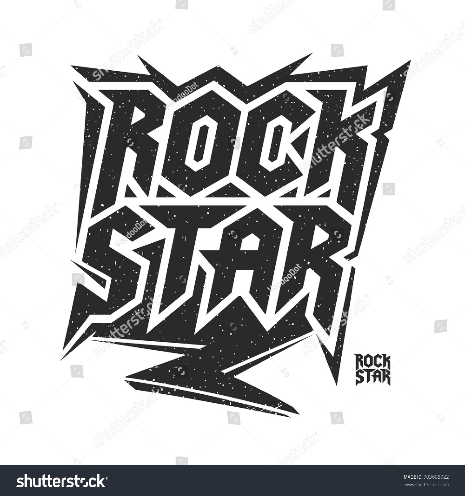 Rock Star Music Culture Lettering Illustration Stock Vector (Royalty ...