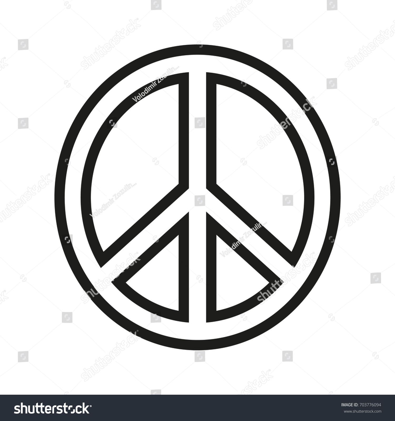 Peace Sign Vector Black Icon On Stock Vector (Royalty Free) 703776094 ...