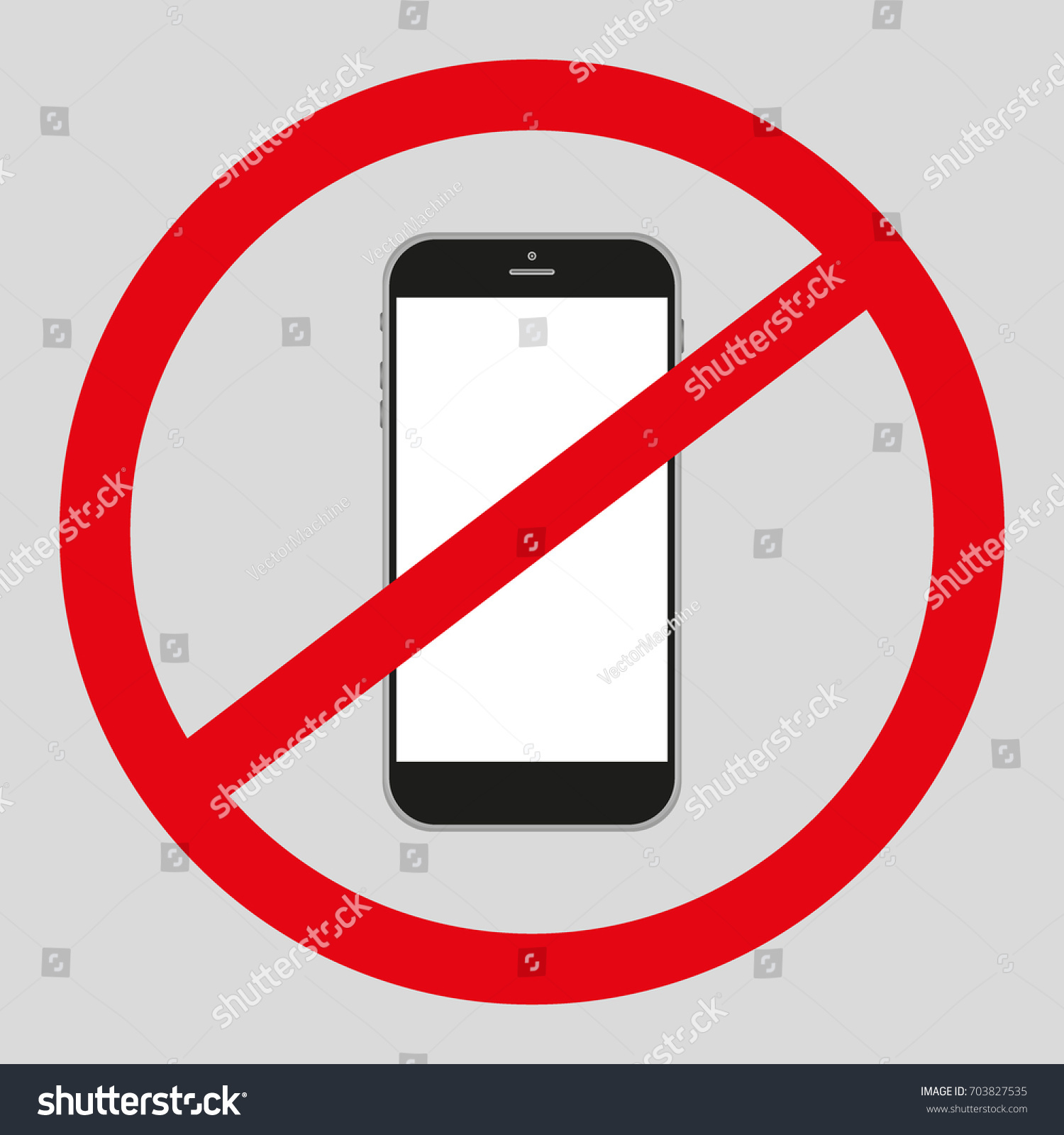 No Mobile Phone Icon No Phone Stock Vector (Royalty Free) 703827535 ...