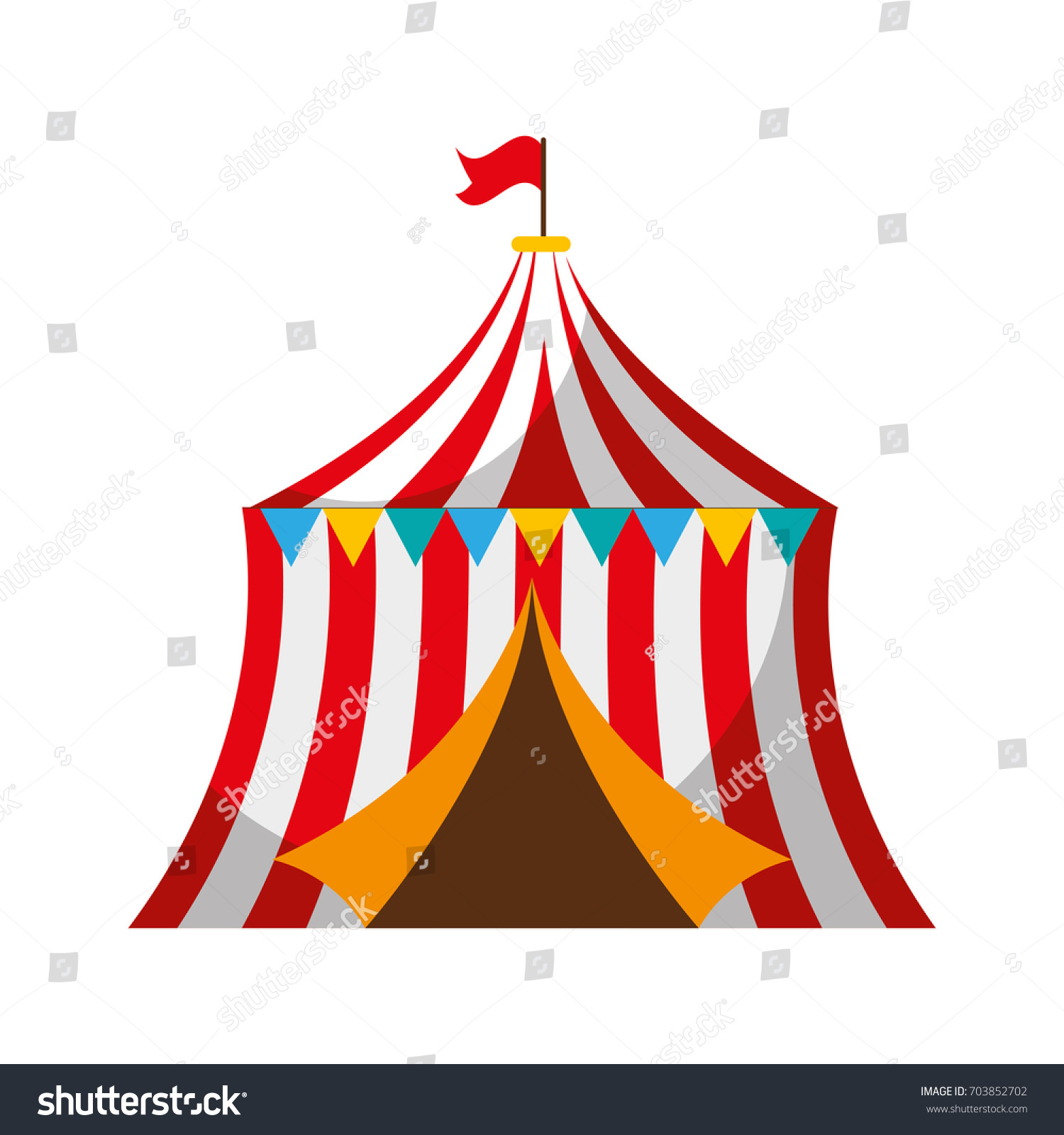 Circus Tent Isolated Icon Stock Vector (Royalty Free) 703852702 ...