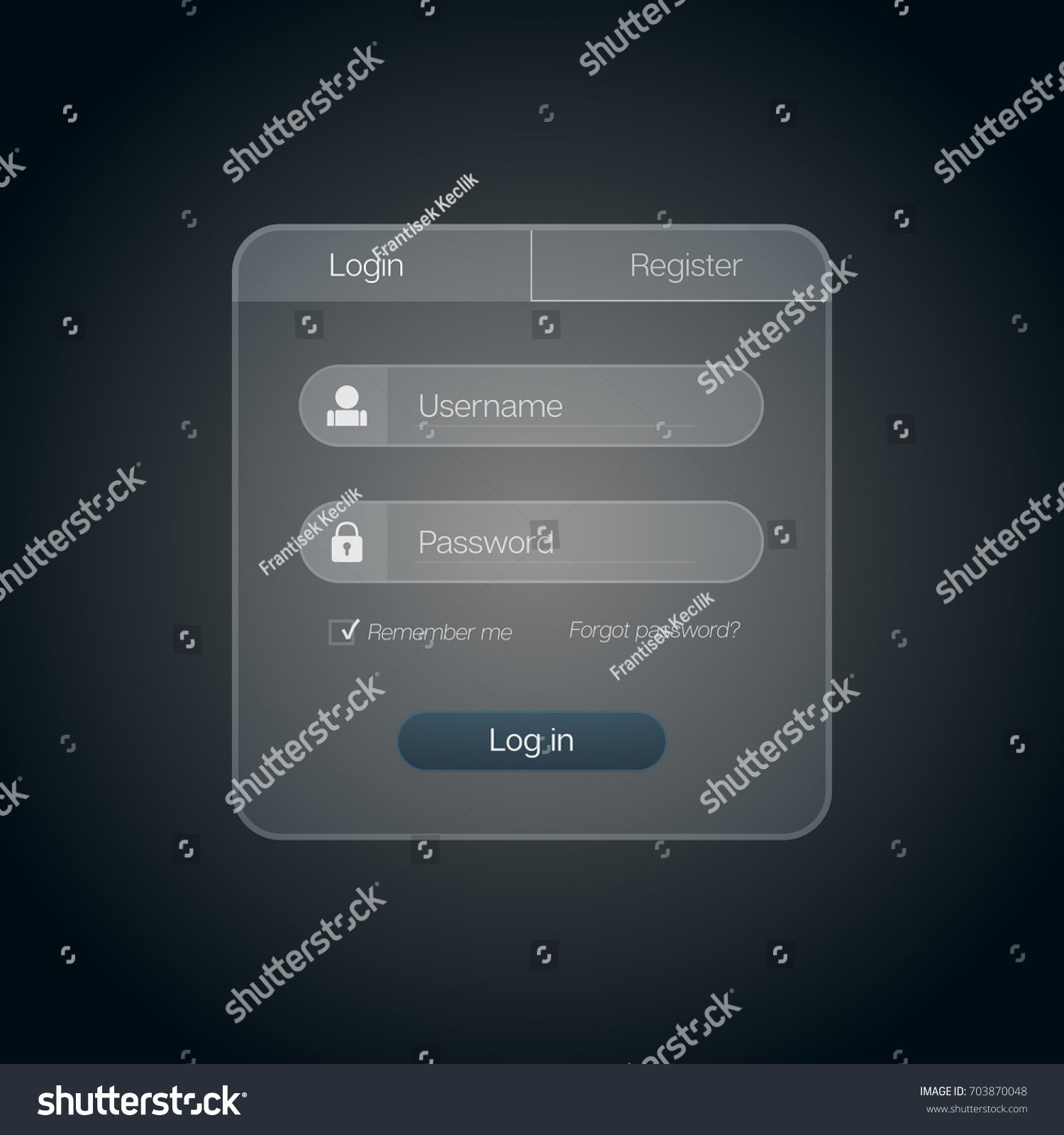 Vector Illustration Web Login Screen Frame Stock Vector (Royalty Free ...