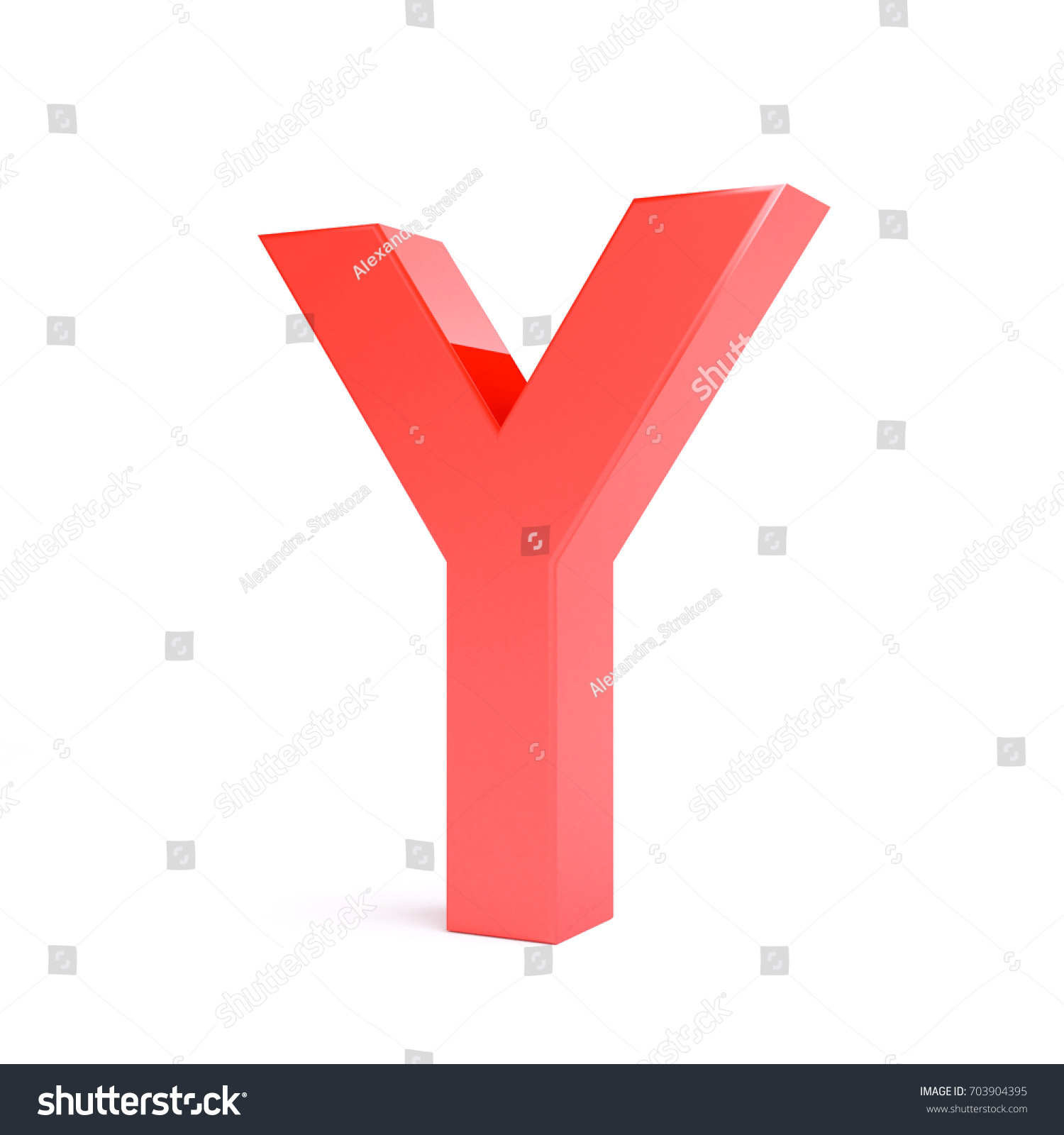 Red Plastic Letter Y Collection 3d Stock Illustration 703904395 ...