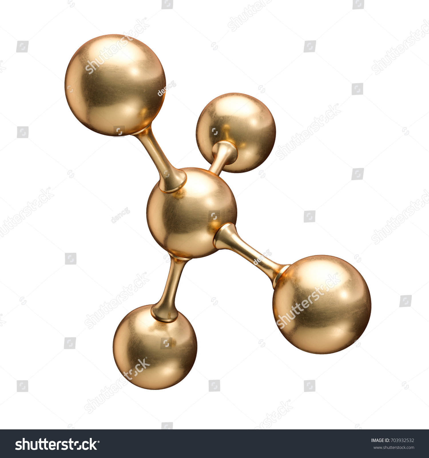 Golden Molecule Model Abstract Concept Molecular Stock Illustration ...