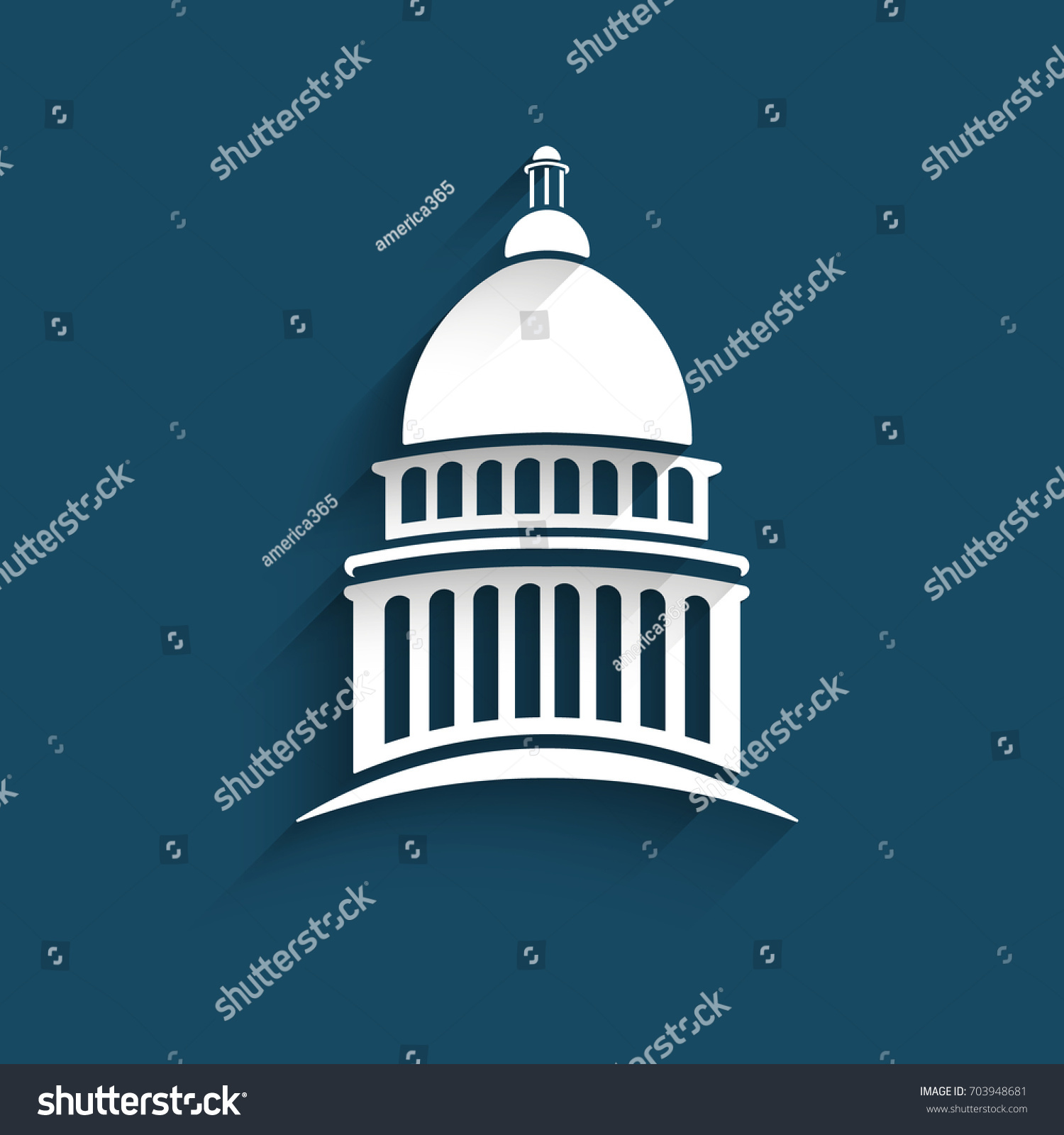 Vector Capitol Congress Building Icon Stock Vector (Royalty Free ...