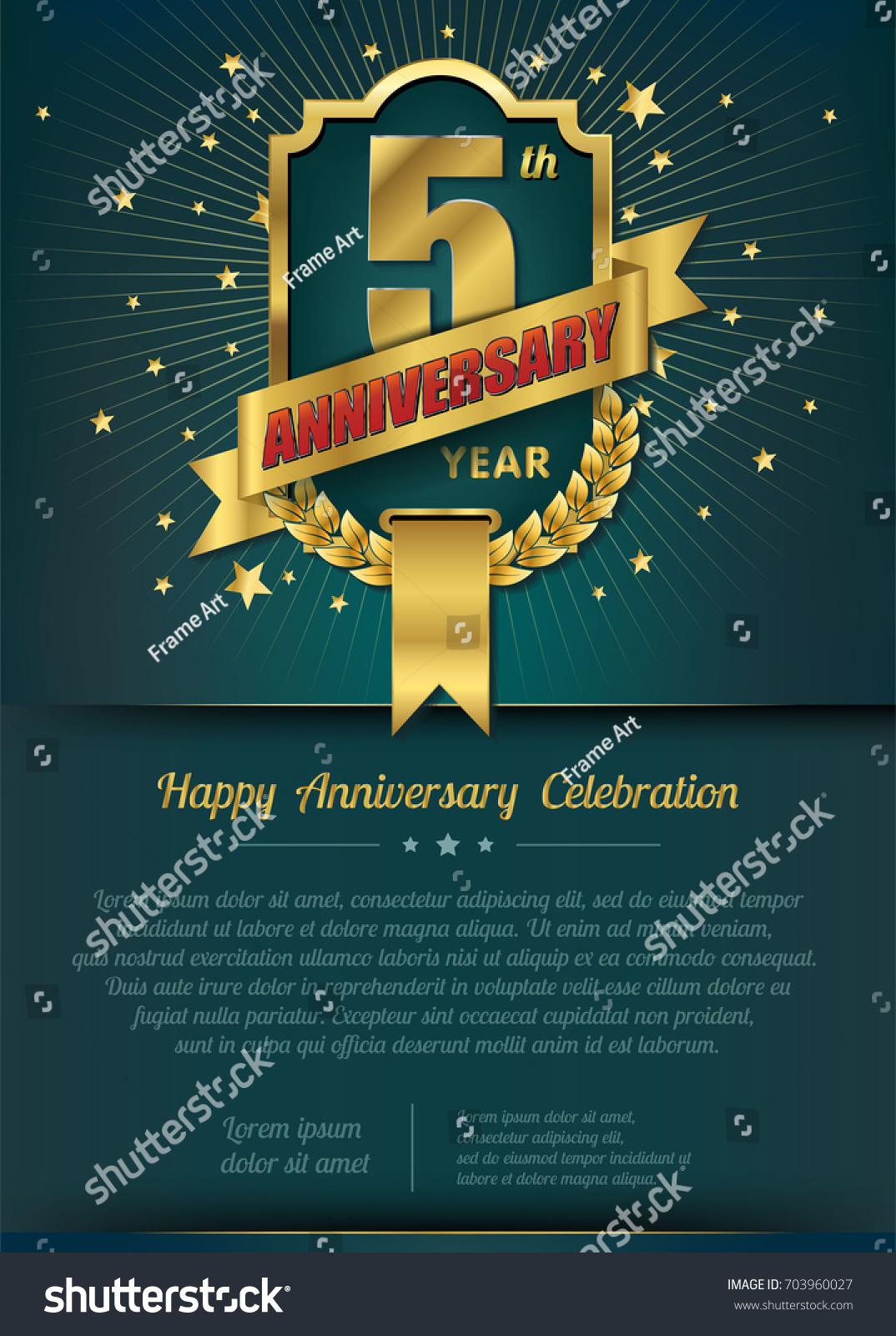 5th Anniversary Celebration Template Design 5 Stock Vector (royalty 