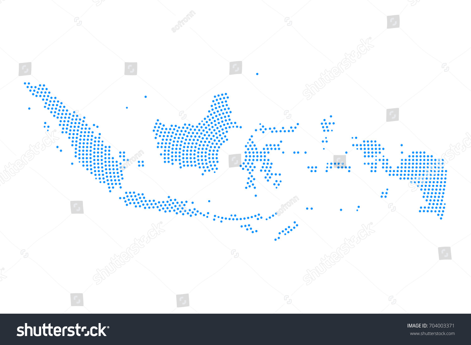 Abstract Blue Map Indonesia Radial Dot Stock Vector (Royalty Free ...