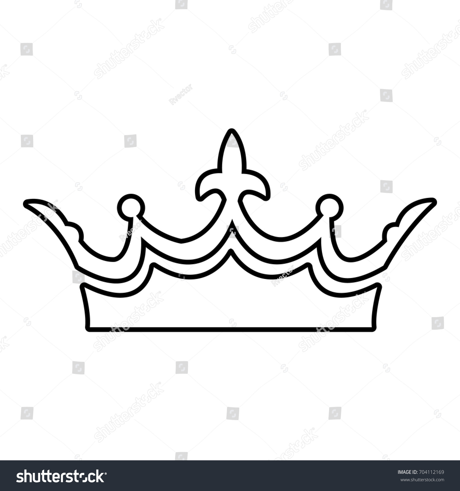 Medieval Crown Icon Outline Illustration Medieval Stock Vector Royalty