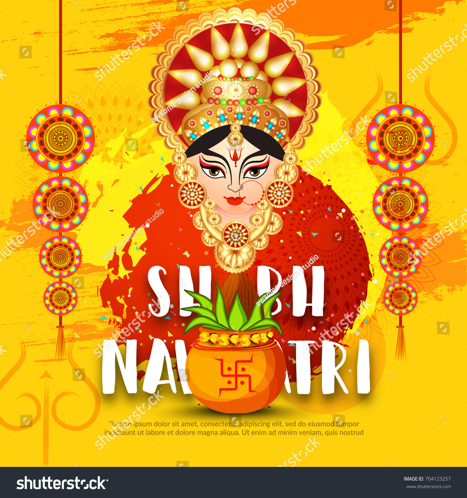 Illustration Happy Navratri Celebration Poster Banner Stock Vector ...