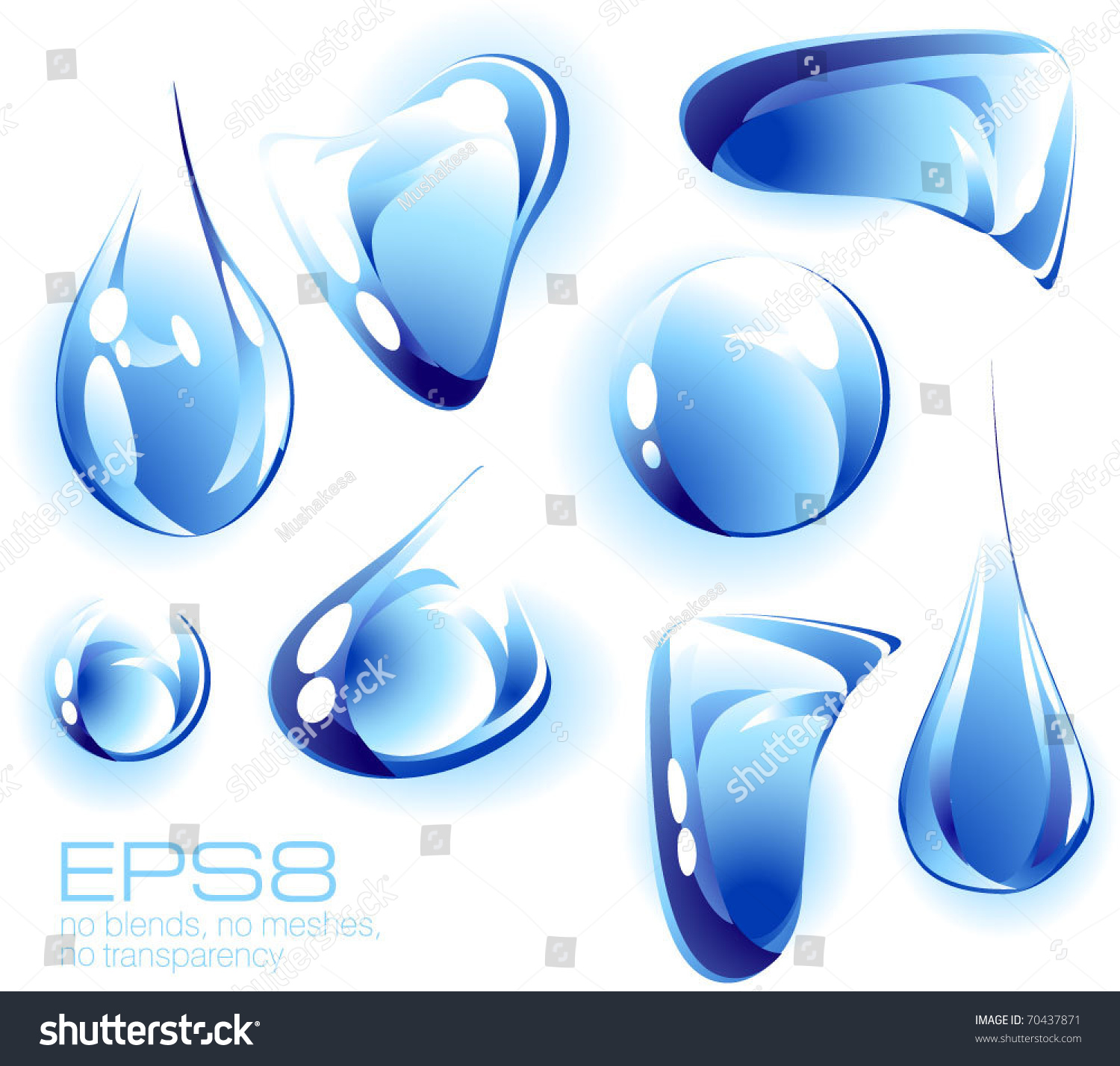 Clear Transparent Blue Water Drop Vector Stock Vector (Royalty Free ...