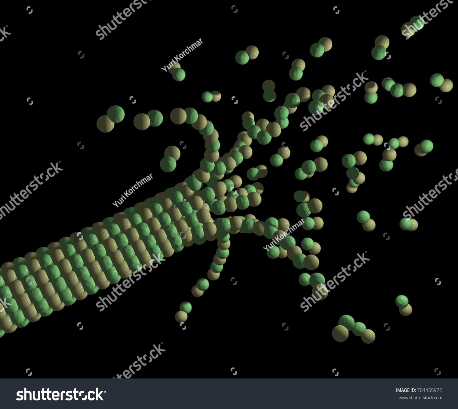 Cytology 3d Illustration Shrinking Microtubule Cell Stock Illustration ...