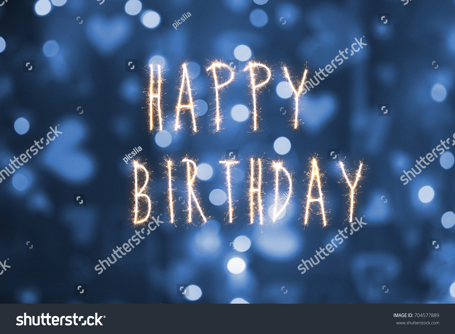 Happy Birthday Greeting Card Blue Abstract Stock Photo 704577889 ...