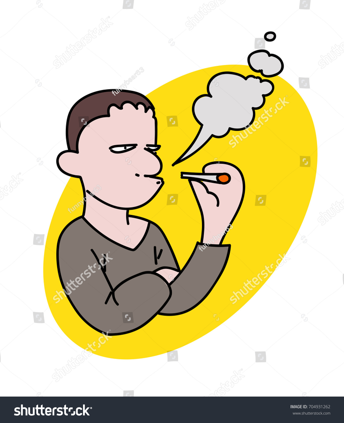 Man Smoking Cartoon Hand Drawn Image Stock Vector (Royalty Free ...