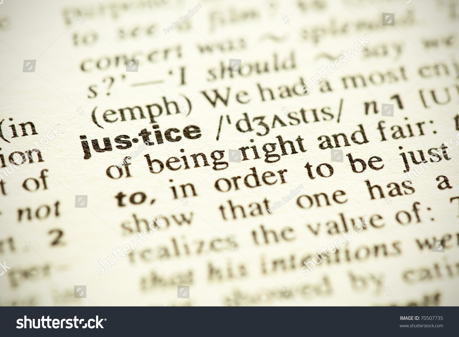 Dictionary Definition Word Justice English Vignetting Stock Photo ...