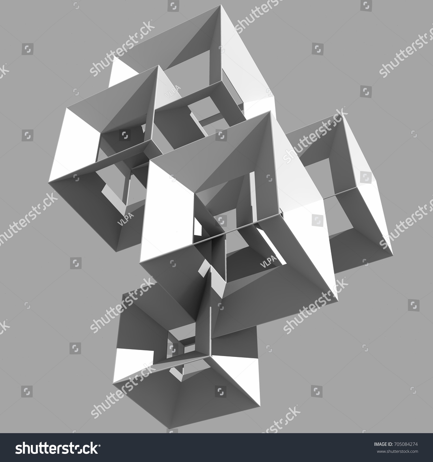 3d Architectural Design Cubic Structure Black Stock Illustration 3d Architectural Design Cubic Structure Black Stock Illustration