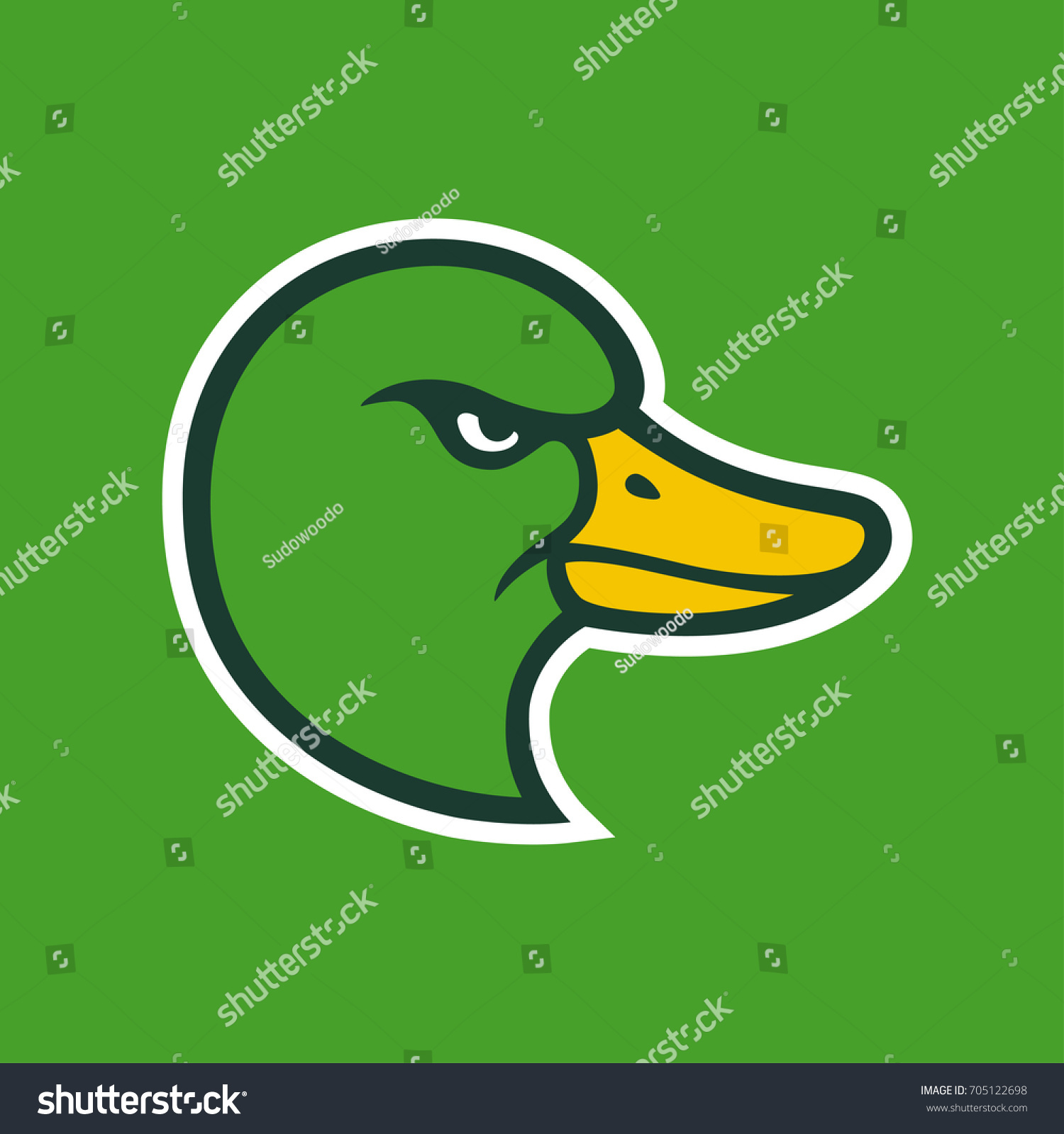 Mallard Duck Head Icon Comic Style Stock Vector (Royalty Free ...