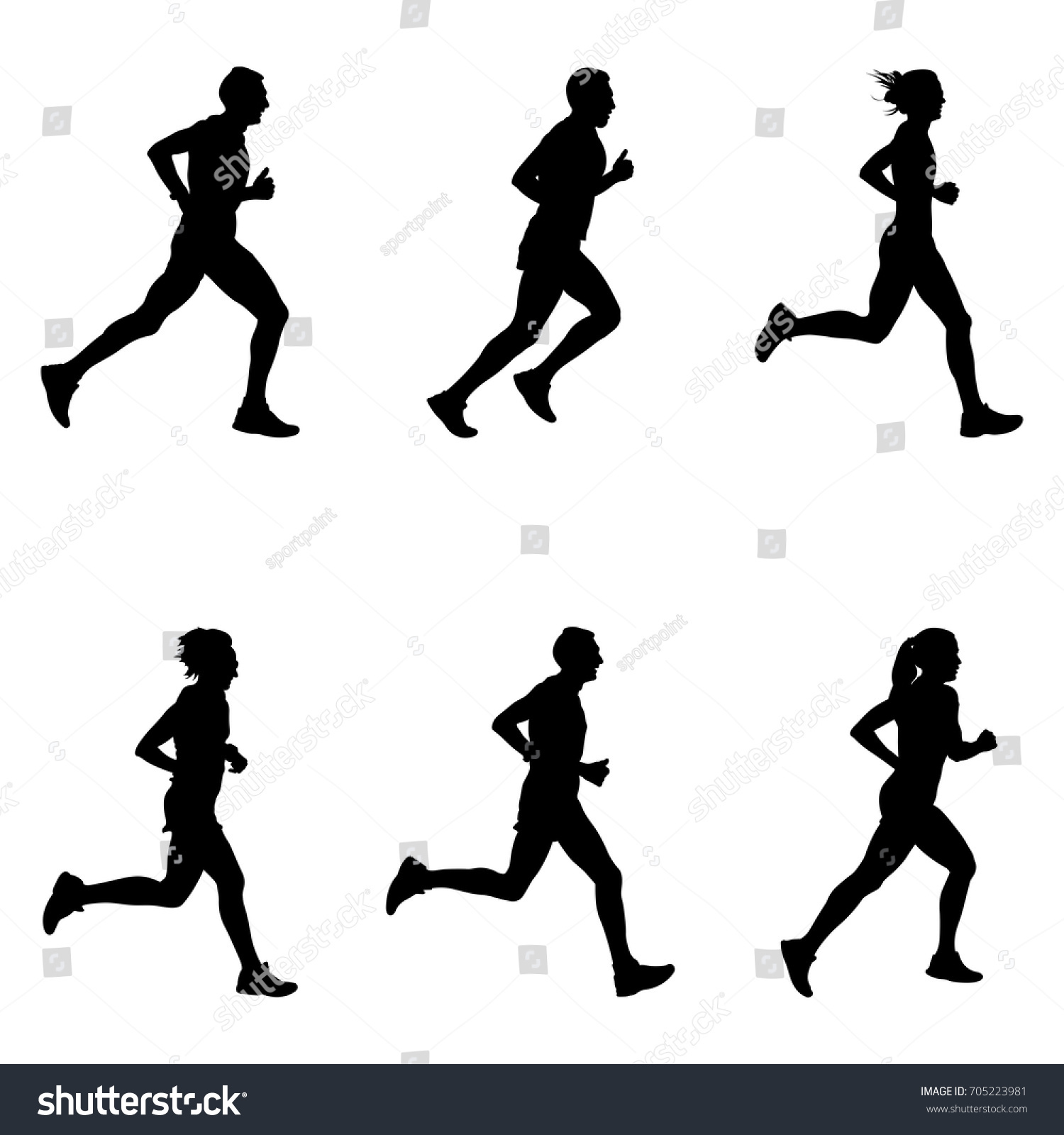 100 Female Trail Runner Silhouette Stock Vectors, Images & Vector Art ...