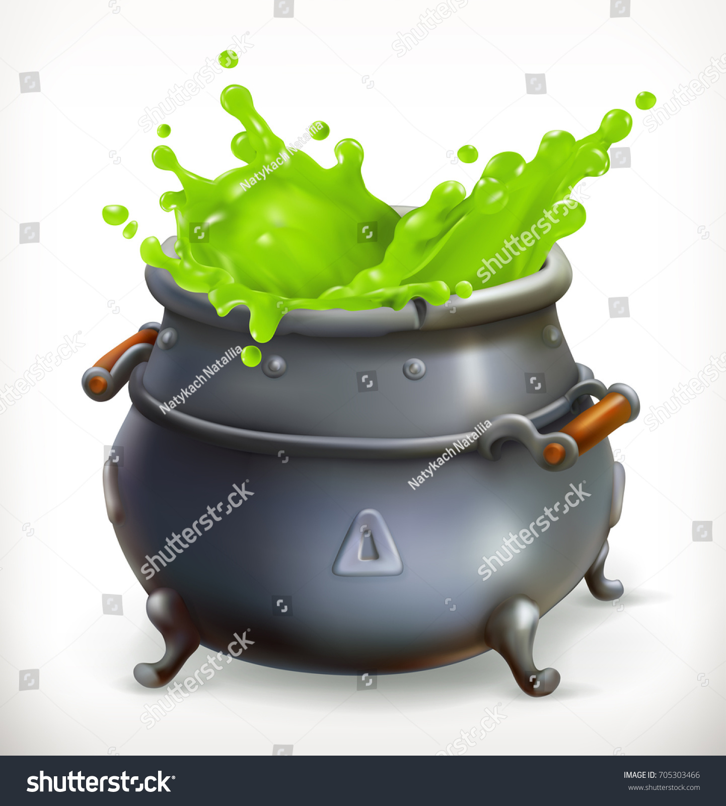 Pot Witch Kitchen Happy Halloween 3d Stock Vector (Royalty Free ...