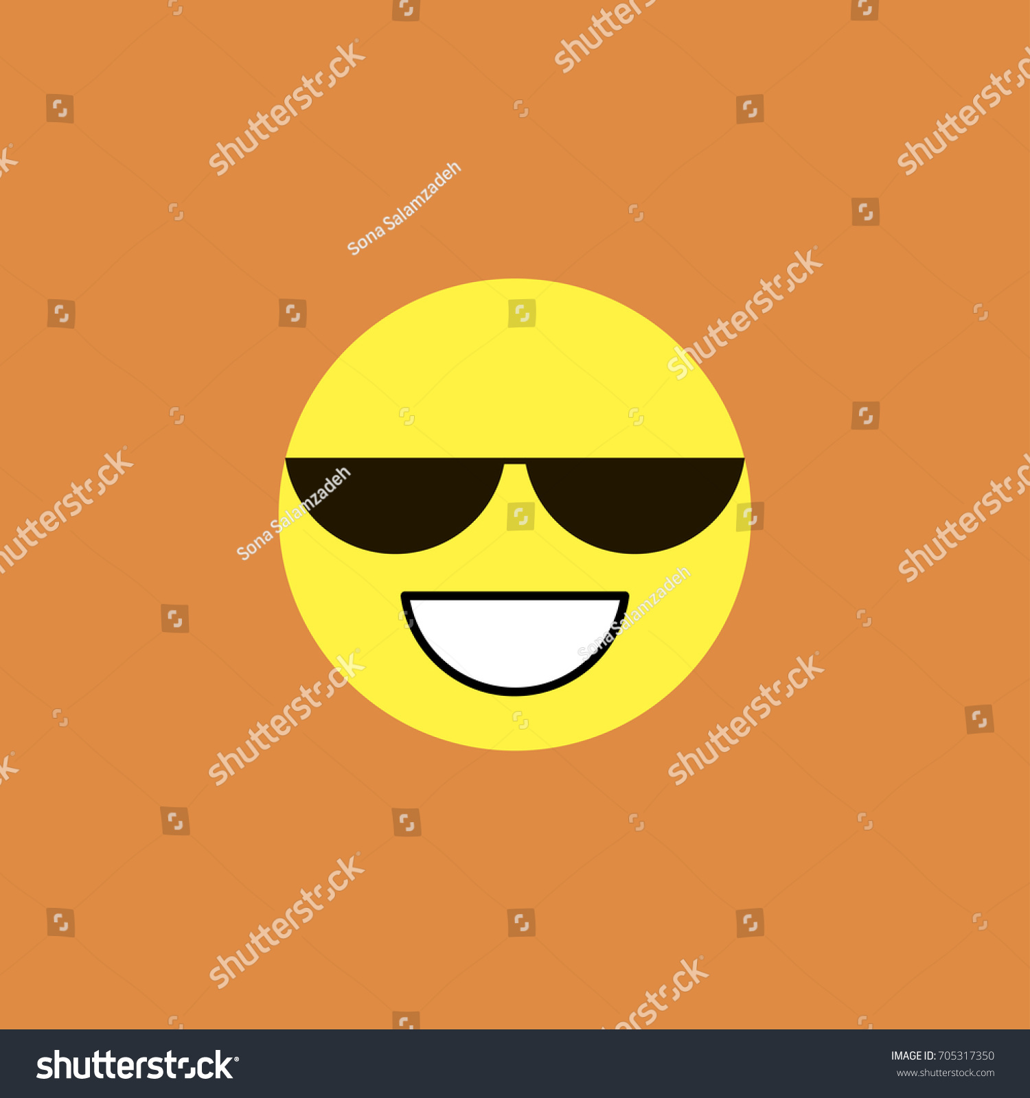 Cute Smiling Emoticon Wearing Black Sunglasses Stock Vector Royalty Free 705317350 Shutterstock 7750