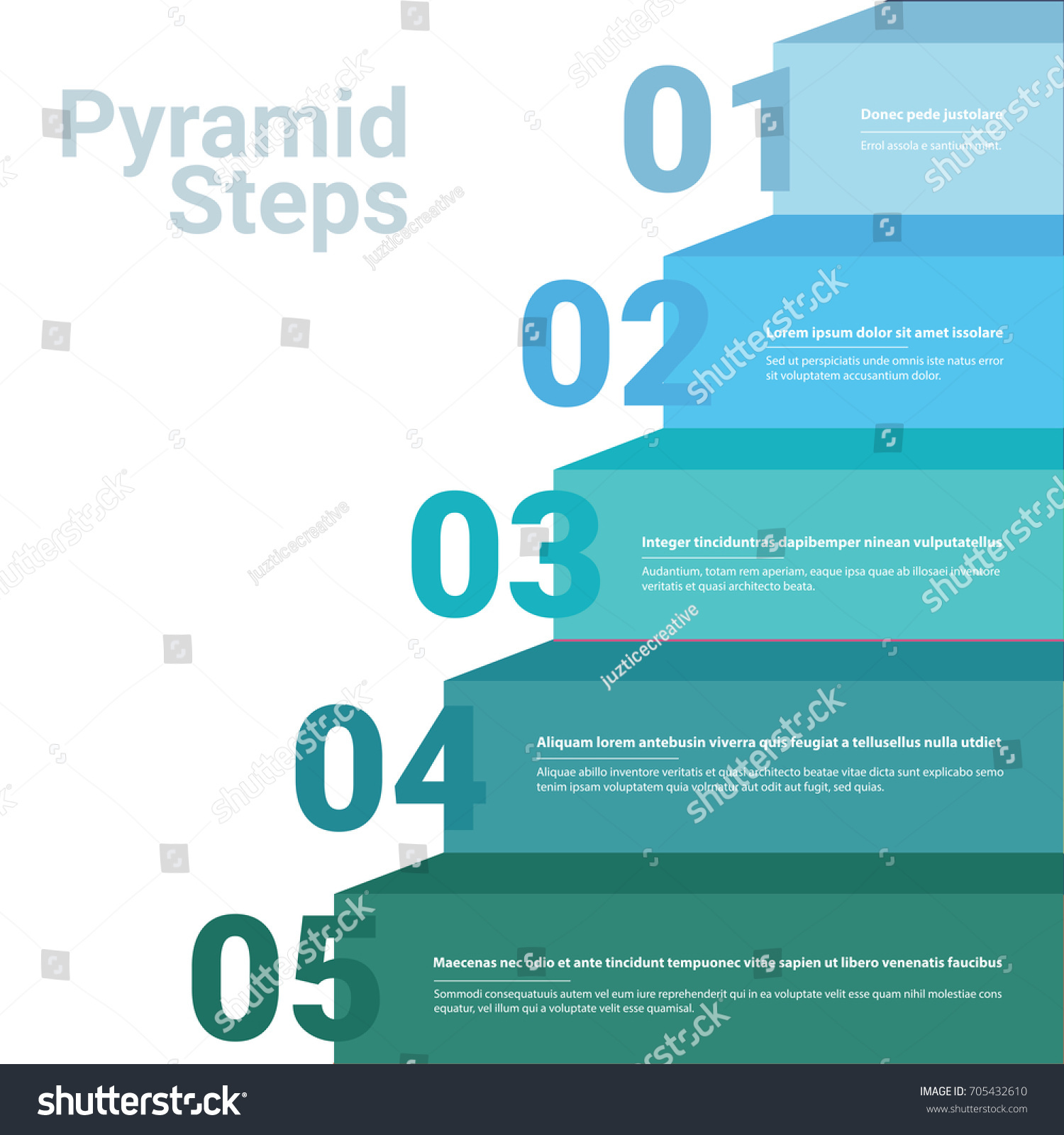 Stacked Pyramid Chart Infographic Colorful Information Stock Vector ...