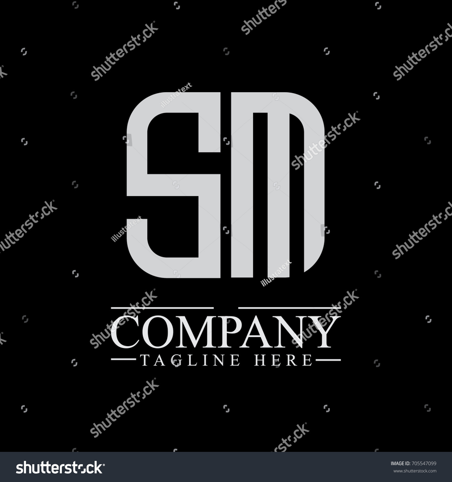 Initial Letter Sm Linked Box Design Stock Vector (Royalty Free ...