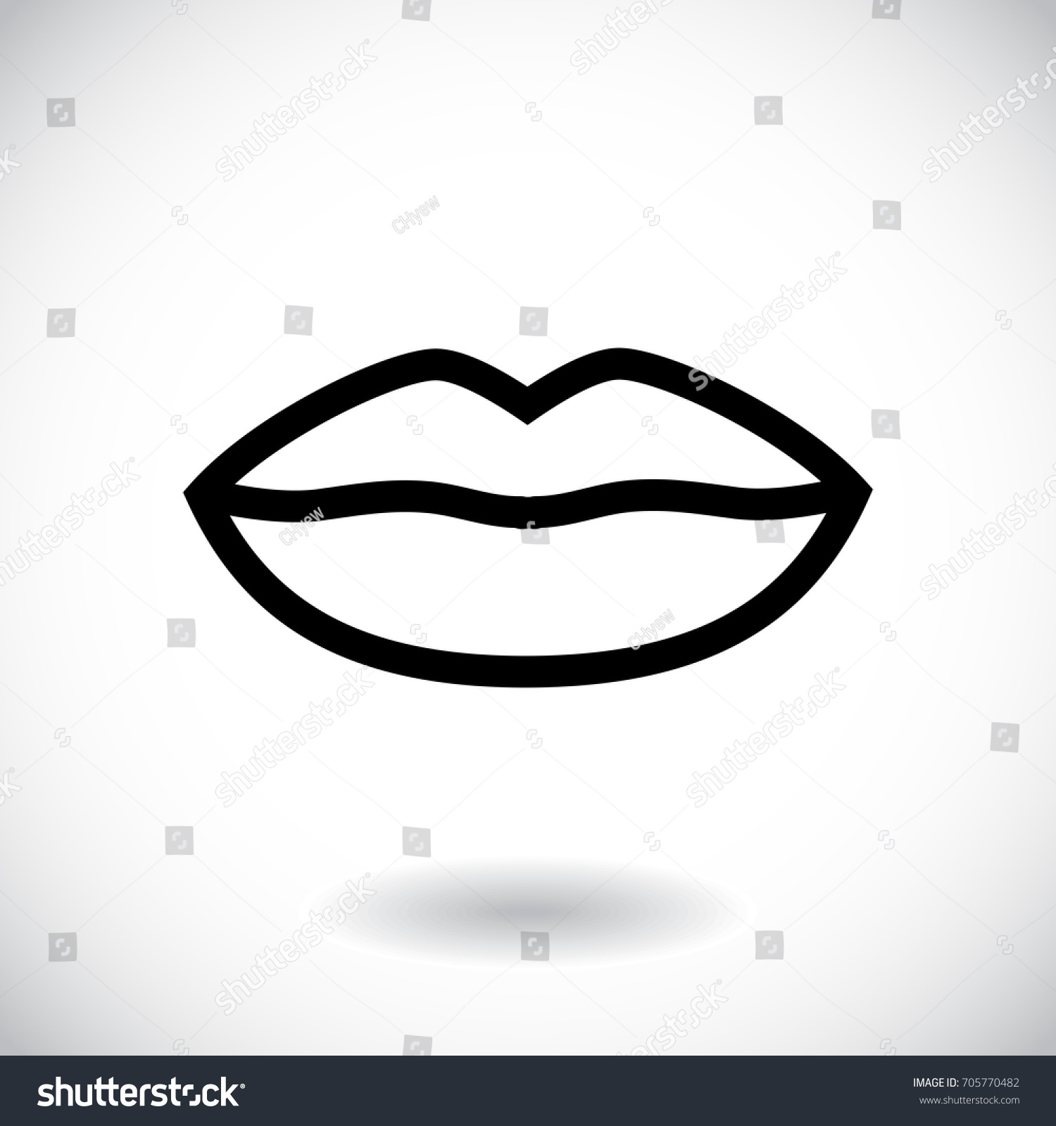 Outline Mouth Vector Icon On White Stock Vector (Royalty Free ...