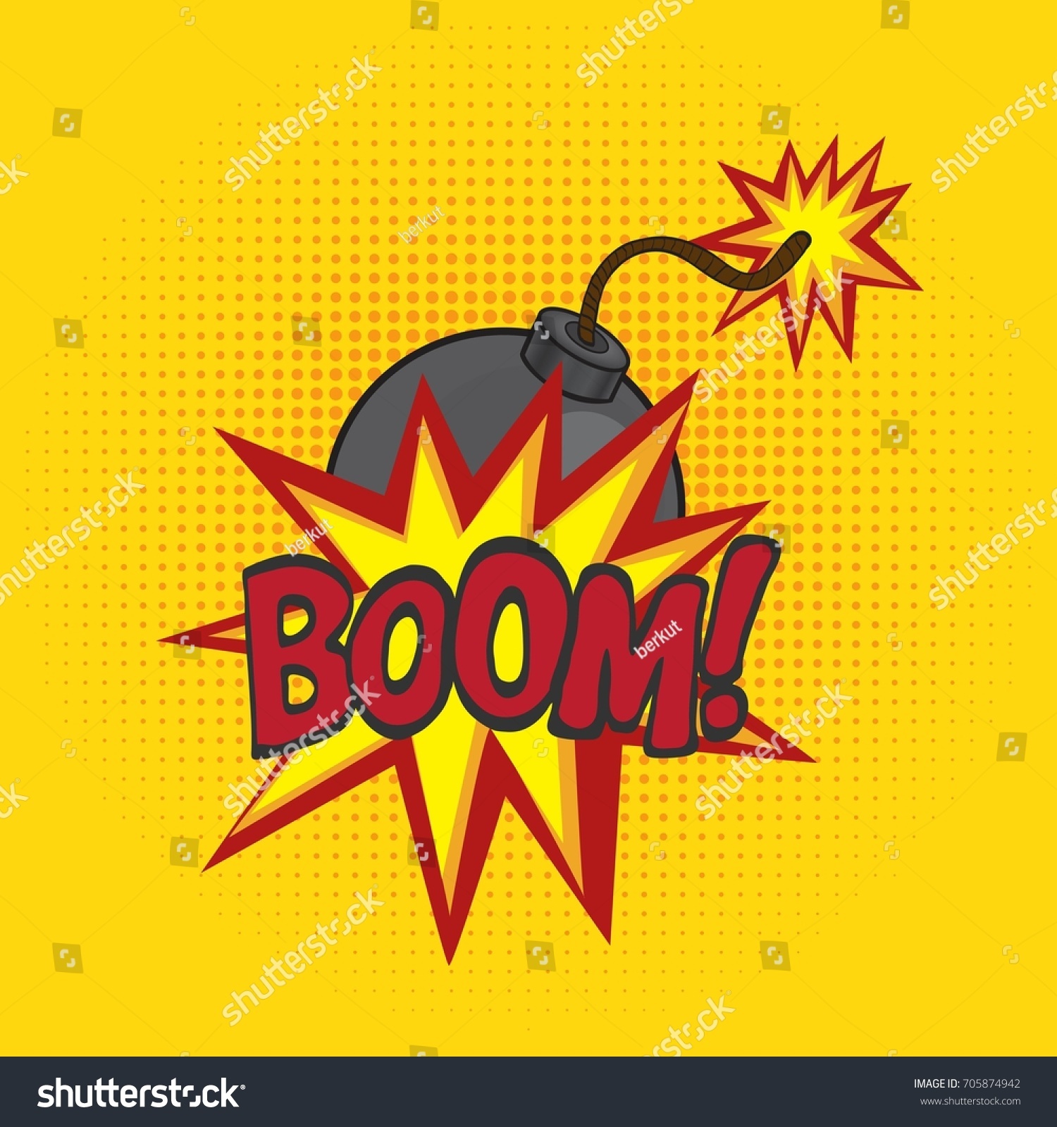 Cartoon Comics Bomb Vector Illustration Comic Stock Vector (Royalty ...