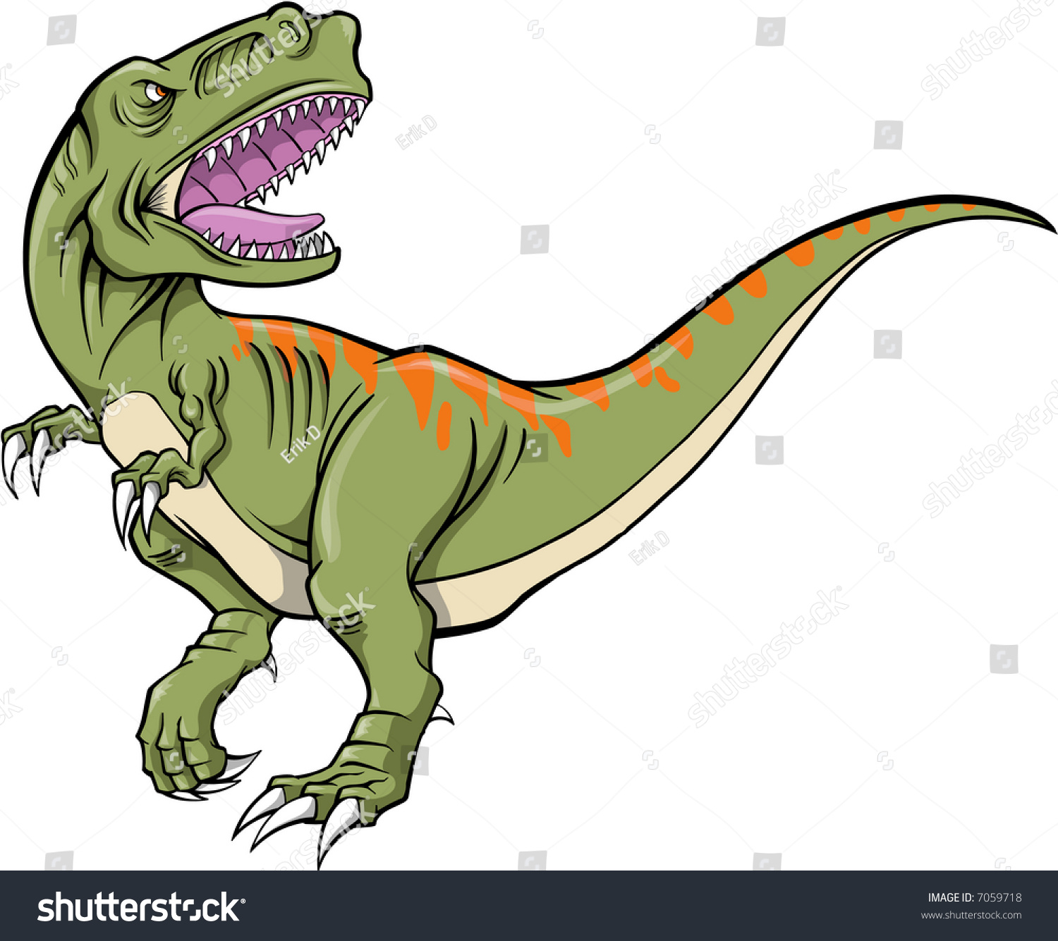 Vector Illustration Trex Dinosaur Stock Vector (Royalty Free) 7059718 ...