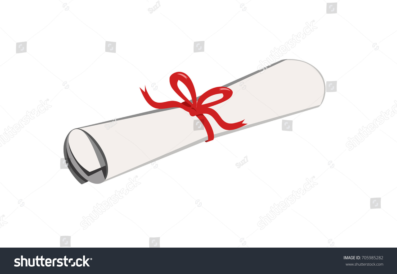 Vector Illustration Scroll Tied Ribbon Stock Vector (Royalty Free ...