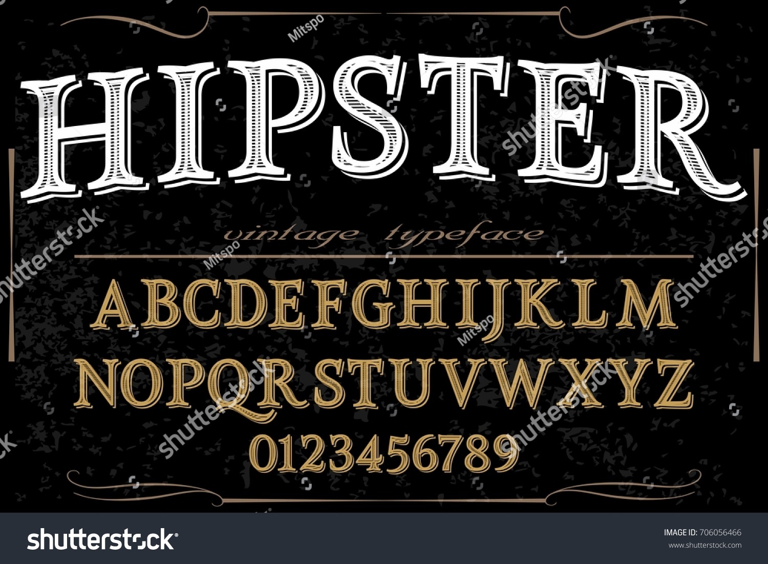 Vintage Font Handcrafted Vector Named Hipster Stock Vector (Royalty ...